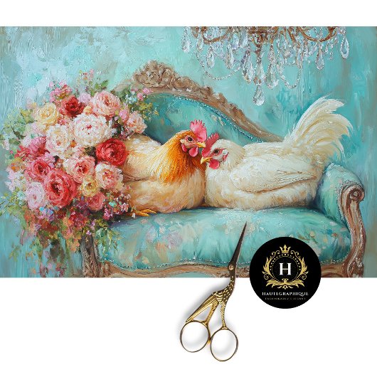 Bevallige Trouwkippen Decoupage Tissuepapier