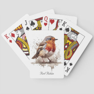 Bevallige Tuinroodborst, op maat Pokerkaarten
