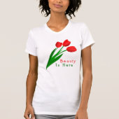 Bevallige Tulp Bloesem Lente Witte Crop Top (Voorkant)