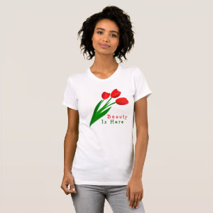 Bevallige Tulp Bloesem Lente Witte Crop Top