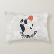 Bevallige Tuxedo Kat Lumbale Accent Kussen P