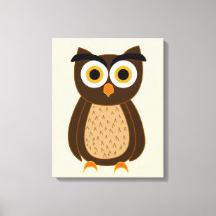 Bevallige Uil Illustratie Canvas Afdruk