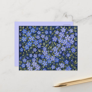 Bevallige verspreide maagdenpalm bloemen diepblauw briefkaart