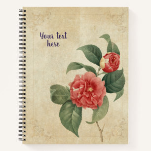 Bevallige Vintage Camellia Japonica Notitieboek