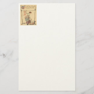 Bevallige Vintage Dame Briefpapier