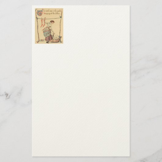 Bevallige Vintage Dame Briefpapier (Voorkant)
