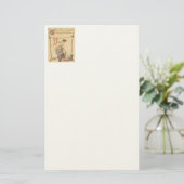 Bevallige Vintage Dame Briefpapier (Staand voorkant)