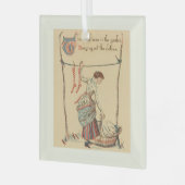 Bevallige Vintage Dame Glas Ornament (Voorkant links)