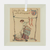 Bevallige Vintage Dame Glas Ornament (Achterkant)