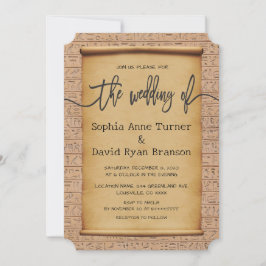 Bevallige Vintage Egyptische Papyrus Huwelijk  Kaart