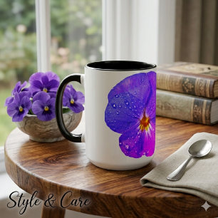 Bevallige Viola Bloem Twee Tinten Koffiemok Stijl Tweekleurige Koffiemok