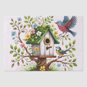 Bevallige Vogels & Bloemen Tissuepapier