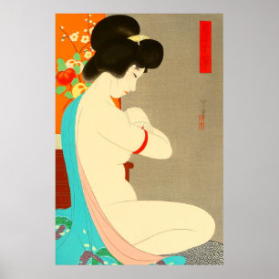 Bevallige vrouw Morikane 1931 Japanse Kunst Poster