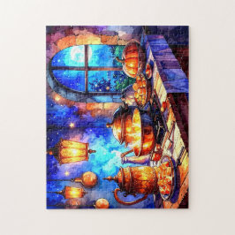 Bevallige warme comfortabele keuken koken  legpuzzel