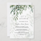 Bevallige Waterverf Groene Bruidsdouche Kaart (Voorkant)