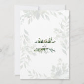 Bevallige Waterverf Groene Bruidsdouche Kaart (Achterkant)