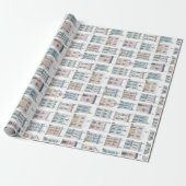 Bevallige Waterverf Kersthuizen Cadeaupapier (Uitgerold)