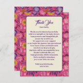 Bevallige Wilde Bloemen Roze Baby Shower Briefkaart (Voorkant / Achterkant)