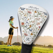 Bevallige Wilde Bloemen Vlinders Naam Monogram