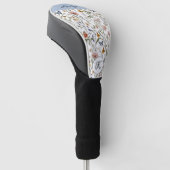 Bevallige Wilde Bloemen Vlinders Naam Monogram Golfheadcover (Schuin)