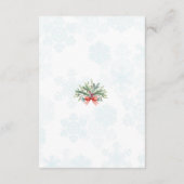 Bevallige Winterkrans Sneeuwvlokken Trouwdetails Informatiekaartje (Achterkant)