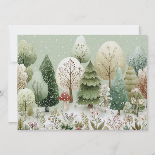 Bevallige winterscène Kerstmis Feestdagenkaart (Voorkant)