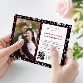 Bevallige Wintervakantie Sneeuwvlokken Foto Bruilo Kaart