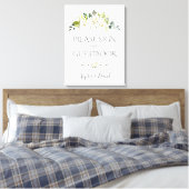 Bevallige witte crèmekleurige bloemengastboekbord canvas afdruk (Insitu (Slaapkamer))