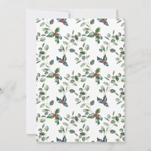 Bevallige witte rode bloem goud Kerst Huwelijk  Kaart (Achterkant)