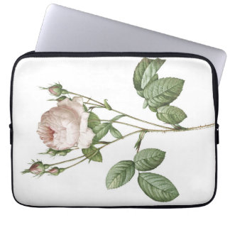 Bevallige Witte Roos Botanisch Laptop Sleeve