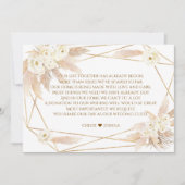Bevallige Witte Rozen Pampas Gras Gouden Bruiloft Save The Date (Voorkant)