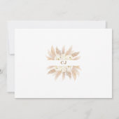 Bevallige Witte Rozen Pampas Gras Gouden Bruiloft Save The Date (Achterkant)