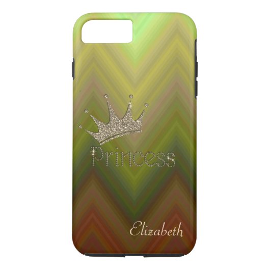 Bevallige Zigzag, Tiara, Prinses, Goud Glitterig Case-Mate iPhone Case (Achterkant)