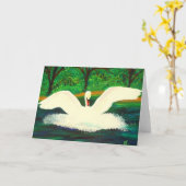 Bevallige Zwaan - Wenskaart Kaart (Gele Bloem)