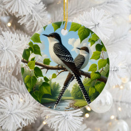 Bevallige Zwarte Koekoek Aandenken Keramisch Ornament