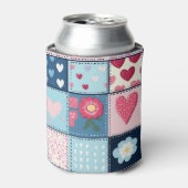 Bevalligend Cute Patchwork Ontwerp  Blikjeskoeler (Blikje Voorkant)