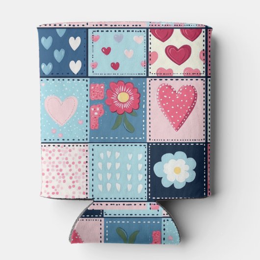 Bevalligend Cute Patchwork Ontwerp Blikjeskoeler (Achterkant)