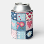 Bevalligend Cute Patchwork Ontwerp Blikjeskoeler (Blikje Achterkant)