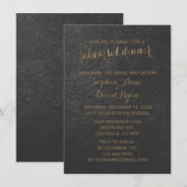 Bevalligend gouden folie grijs huwelijksrepetitie  kaart (Voorkant / Achterkant)