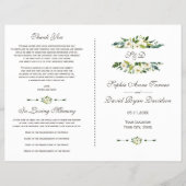 Bevalligend wit bloeiend bloem bruiloftsprogramma flyer (Voorkant)