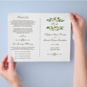 Bevalligend wit bloeiend bloem bruiloftsprogramma flyer (Hand)