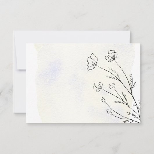 Bevalligende botanische elegante script RSVP-kaart RSVP Kaartje (Achterkant)