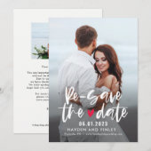 Bevalligende Hart BEWERKBARE KLEUR Wijzig de datum Save The Date (Voorkant / Achterkant)