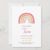 Bevalligende Regenboog Verjaardagsuitnodiging Kaart (Voorkant)