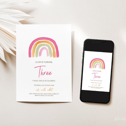 Bevalligende Regenboog Verjaardagsuitnodiging Kaart