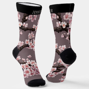 Bevalligende Sakura Kunst en Aangepaste Naam Sokken
