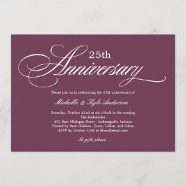 Bevalligende Script Jubileum Uitnodiging - Paars