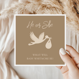 Bevalliging Ooievaar Baby Geslacht Reveal Servet