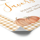 Bevalling Little Pumpkin Boho Herfst Baby Shower Poster (Hoek)
