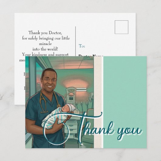 Bevallingsbevestiging Bedankt Briefkaart (Voorkant / Achterkant)